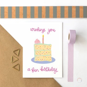 Konfetti Kuchen Geburtstagskarte Wir wünschen Ihnen einen Spaß Geburtstag junger Erwachsener Geburtstagskarte Geburtstagskuchen Karte bunte Geburtstagskarte