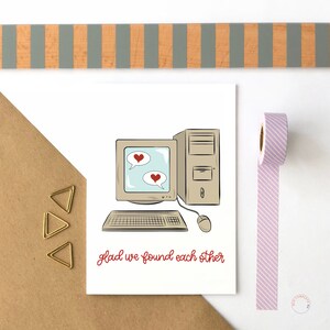 Heureux de nous être trouvés Carte de rencontre en ligne Carte d'anniversaire de petit ami Carte de rencontre sur Internet Anniversaire de rencontre en ligne Cadeaux de rencontre en ligne
