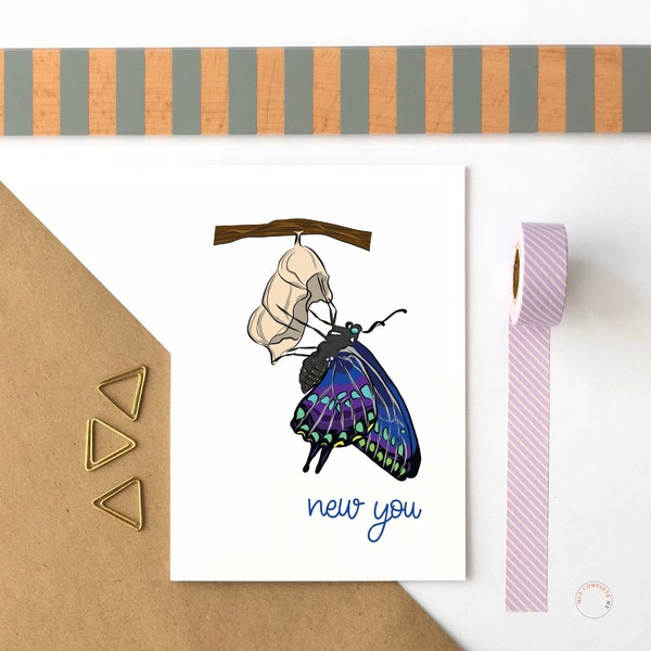 New You Butterfly Card New Start Card Starting Over Card Transition Card Transgender Card Transgender Support Card Divorce Support Card