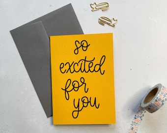 So Excited for You // Congratulations Card - Etsy