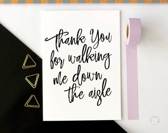 Thank You For Walking Me Down The Aisle Wedding Day Thank You Card Father Of The Bride Thank You Card Wedding Card For Dad Wedding Dad Gift