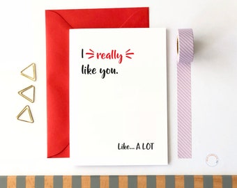 I Really Like You Card New Relationship Card New Couple Card Boyfriend Anniversary Card Girlfriend Anniversary I Like You Funny Valentine