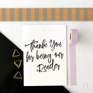 Danke, dass Sie unser Leser sind, Danke Leser, Hochzeitsleser Dankeskarte, Leserkarte, danke für das Lesen der Karte, Hochzeitsleser