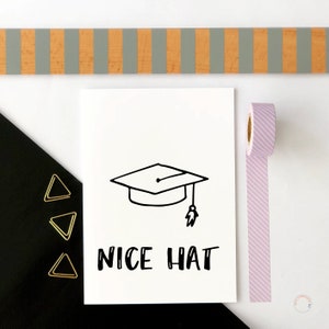 Carte drôle de remise des diplômes Carte de remise des diplômes Carte de félicitations Beau chapeau Cadeau de remise des diplômes Remise des diplômes Casquette de remise des diplômes drôle