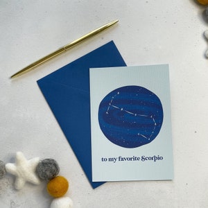 Al mio preferito Scorpione Astrologia Biglietto di auguri di compleanno Carta Scorpione Carta Oroscopo Carta Costellazione Segni Zodiacali Ottobre Novembre Biglietto di auguri di compleanno