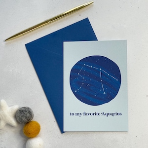 À mes préférés Carte d'anniversaire astrologie Verseau Carte horoscope Carte constellation Carte d'anniversaire zodiaque Carte d'anniversaire janvier