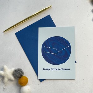 To My Favourite Taurus Astrology Birthday Card Taurus Card Horoscope Card Constellation Card Zodiac Birthday Card April May Birthday Card image 1