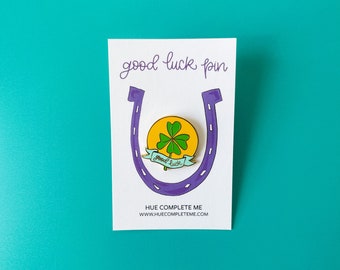 Good Luck Pin Lucky Clover Pin Badge Lucky Pin Good Luck Charm Gift Luck Of The Irish Wishing You Luck Gift Lucky Shamrock 4 Leaf Clover Pin