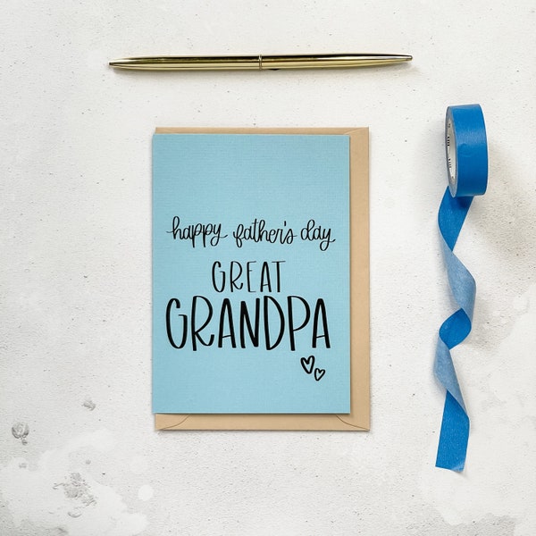 Happy Father's Day Great Grandpa Fathers Day Card for Great Grandpa Irish Father's Day Card Irish Made Cards Loving Great Grandpa Card