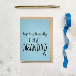 Happy Father's Day Great Grandad Fathers Day Card for Great Grandad Irish Father's Day Card Irish Made Cards Loving Great Grandad Card
