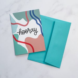 Tarjeta de celebración de hurra Tarjeta de cumpleaños de hurra Tarjeta de hurra Tarjeta de celebración Tarjeta de felicitaciones Tarjeta divertida para baby shower Tarjeta de nuevo trabajo