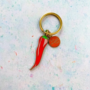 Red Chili Pepper Keychain Foodie Gift Culinary Gift Pepper Keyring Chili Chilli Key chain Chili Pepper Gifts New Driver Gifts image 1