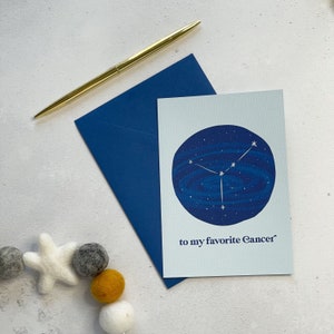 To My Favorite Krebs Astrologie Geburtstagskarte Krebs Karte Horoskop Karte Konstellations Karte Sternzeichen Geburtstags Karte Juni und Juli Geburtstags Karte