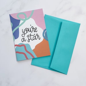Eres una estrella Tarjeta de agradecimiento irlandesa Tarjeta de felicitaciones Tarjeta de buena suerte Tarjeta de felicidad por ti Tarjeta de lo hiciste increíble Tarjeta para el maestro