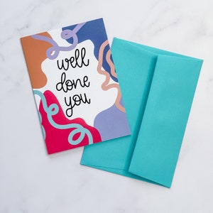 Bien hecho, tarjeta de felicitaciones, tarjeta de graduación, tarjeta de nuevo trabajo, buen trabajo, tarjeta de amistad, tarjeta hecha en Irlanda, tarjeta de felicidad por ti