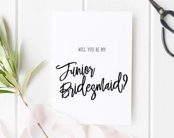 Junior Bridesmaid Card Will You Be My Junior Bridesmaid Bridesmaid Box Bridesmaid Proposal Card Be My Bridesmaid Junior Bridesmaid Ask Card