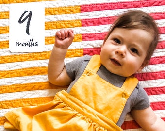 Minimalist Baby Monthly Milestone Cards, Brush Script, Photo Props