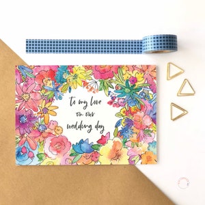 À mon amour le jour de notre mariage, carte pour la mariée le jour du mariage, carte de la mariée, carte du marié, carte d'amour de mariage, carte d'amour le jour du mariage, le jour du mariage