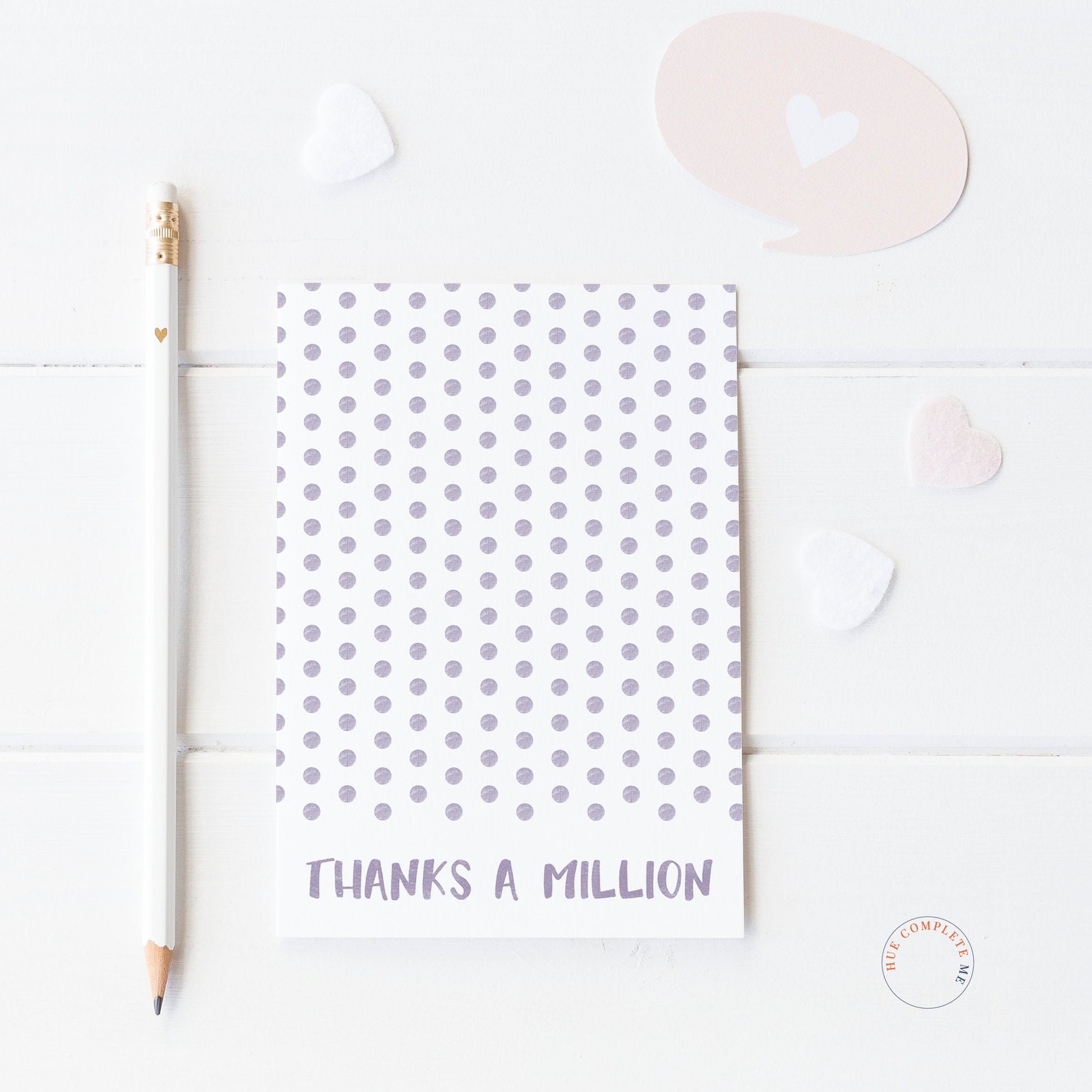 Thanks A Million Pastel Purple Card Thank You Card Set Baptism Etsy