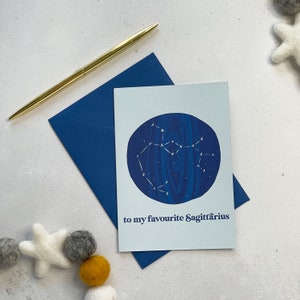 To My Favourite Sagittarius Astrology Birthday Card Sagittarius Card Horoscope Card Constellation Card Zodiac Birthday November December image 2