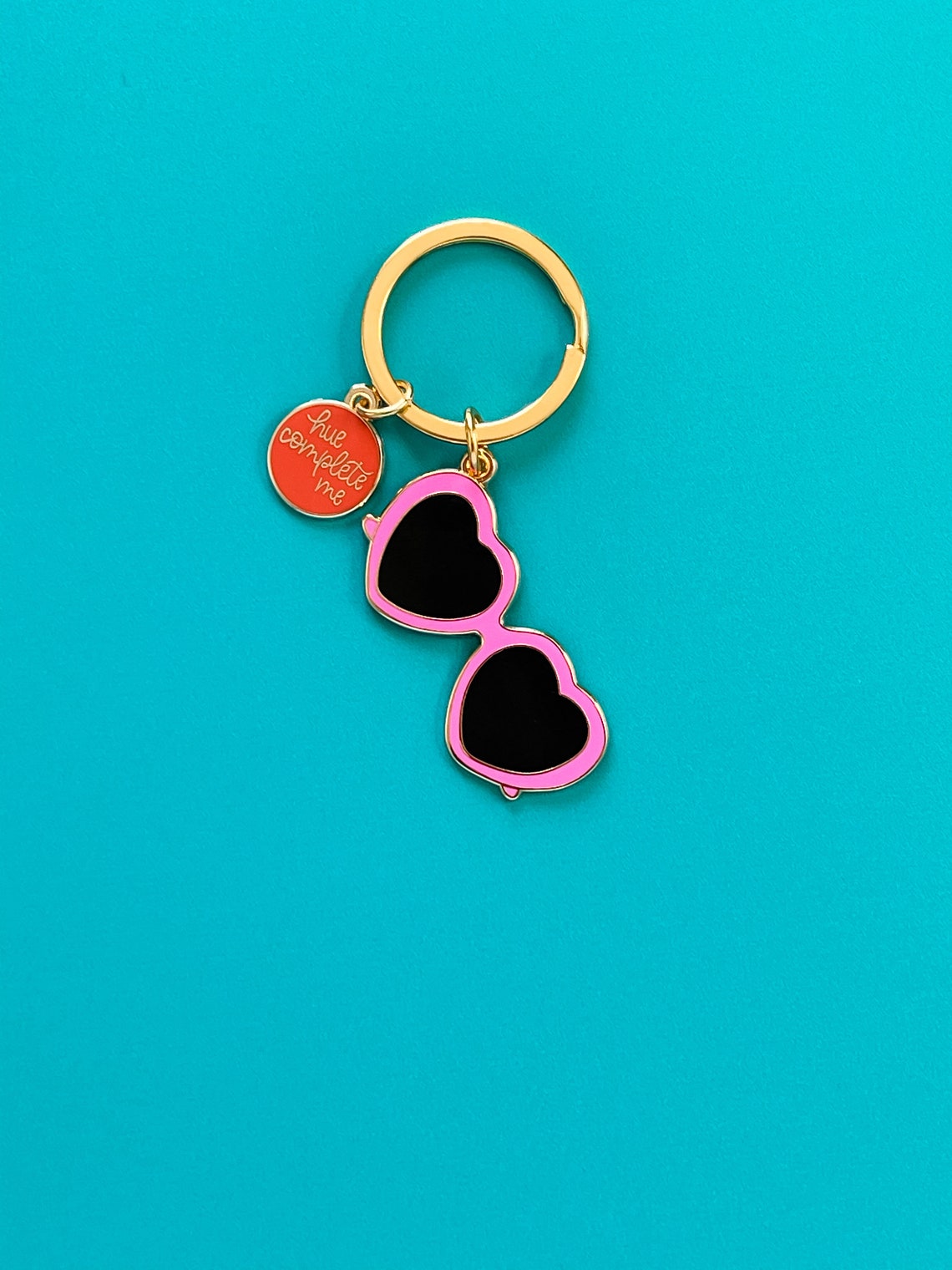 Sunglasses Keychain Heart Glasses Keyring House Keyring Gold Etsy