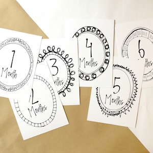 Marcadores de hitos para bebés Regalo de baby shower Marcador de mes Hitos mensuales Tarjetas de hitos para bebés Señales de mes para bebés Señales de género neutro para bebés Regalo