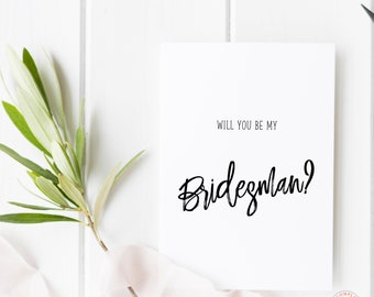 Bridesman Card, Bridesman, Be My Bridesman, Male Bridesmaid, Bridesman Proposal, Card For Bridesman, Wedding Party Card, Bridesman Invite