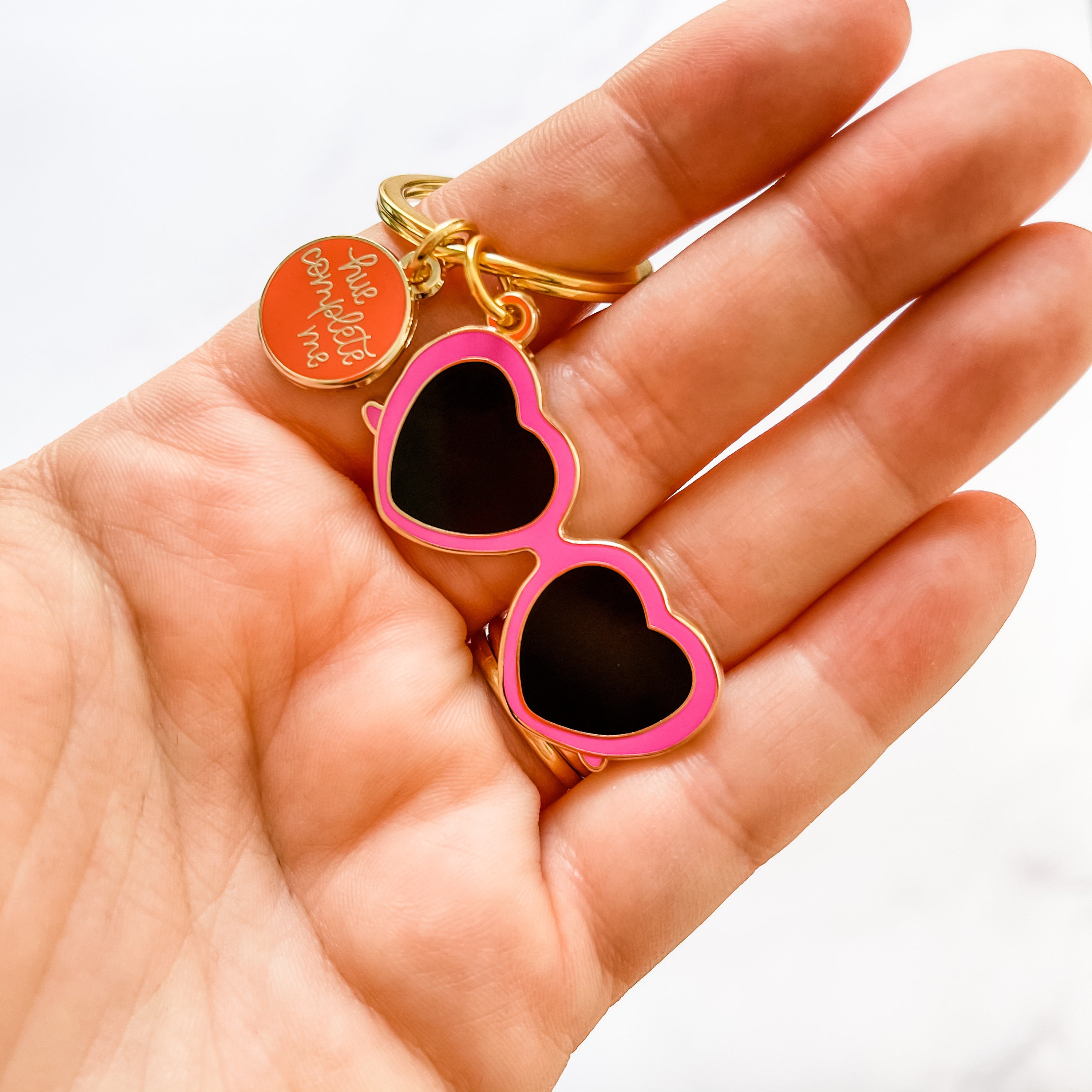 Sunglasses Keychain Heart Glasses Keyring House Keyring Gold Etsy