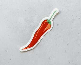 Chili Pepper Vinyl Sticker - Spicy Red Foodie Gift