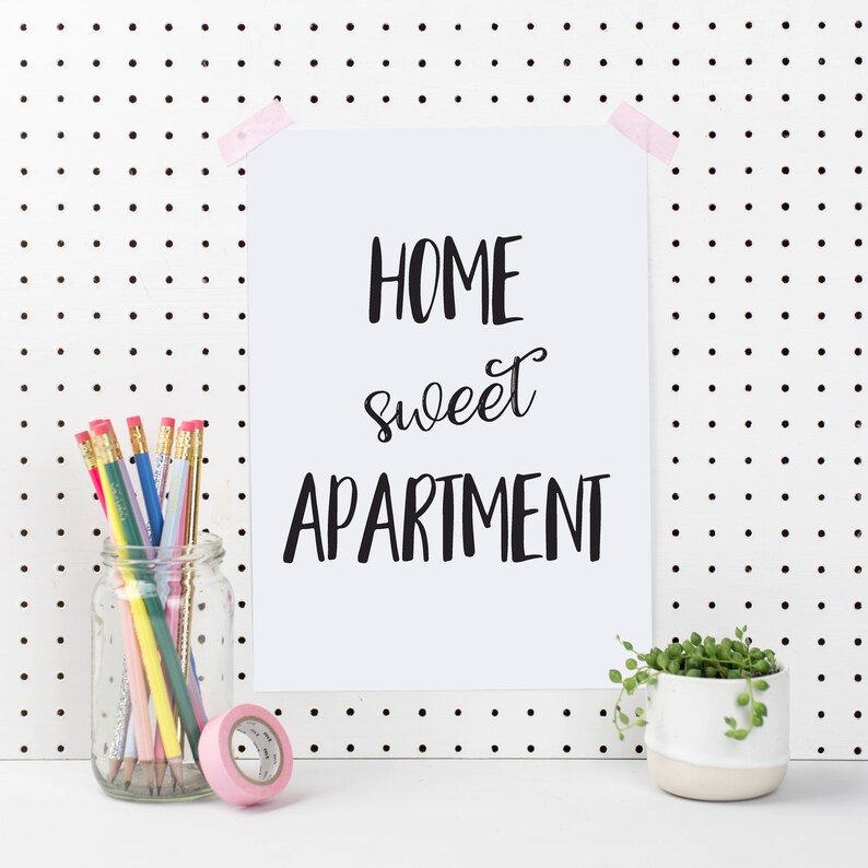 Home Sweet Apartment Apartment Wall Art Apartment Decor Etsy