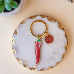 Red Chili Pepper Keychain Foodie Gift Culinary Gift Pepper Keyring Chili Chilli Key chain Chili Pepper Gifts New Driver Gifts image 3