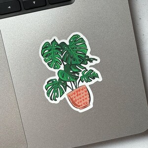 Sticker plante Monstera Sticker vinyle mignon pour les amateurs de plantes, sticker plante Monstera pour ordinateur portable, bouteille d'eau ou journal, idée cadeau plante