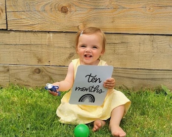 Rainbow Baby Milestone Cards, Gender Neutral Monthly Photo Props