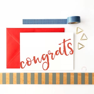 Felicitaciones, Tarjeta de felicitaciones de caligrafía roja, Tarjeta de felicitaciones roja, Felicitaciones de caligrafía, Tarjeta de felicitaciones de boda