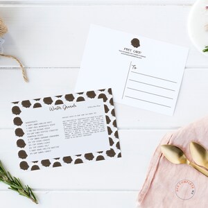 Carte de recette de granola, cadeau gourmand, recette de granola, recette de granola maison, carte postale, cadeau de déménagement, recettes saines, cadeau de pendaison de crémaillère