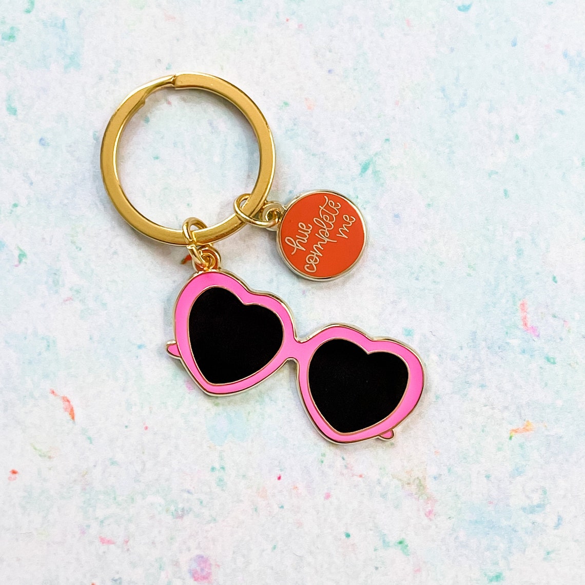 Sunglasses Keychain Heart Glasses Keyring House Keyring Gold Etsy UK