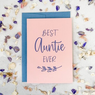 Yobent Biglietto D'Auguri Per Zia “I Love My Auntie” – Cartolina In Acciaio Inox Da Nipote, 8,5x5,4 Cm