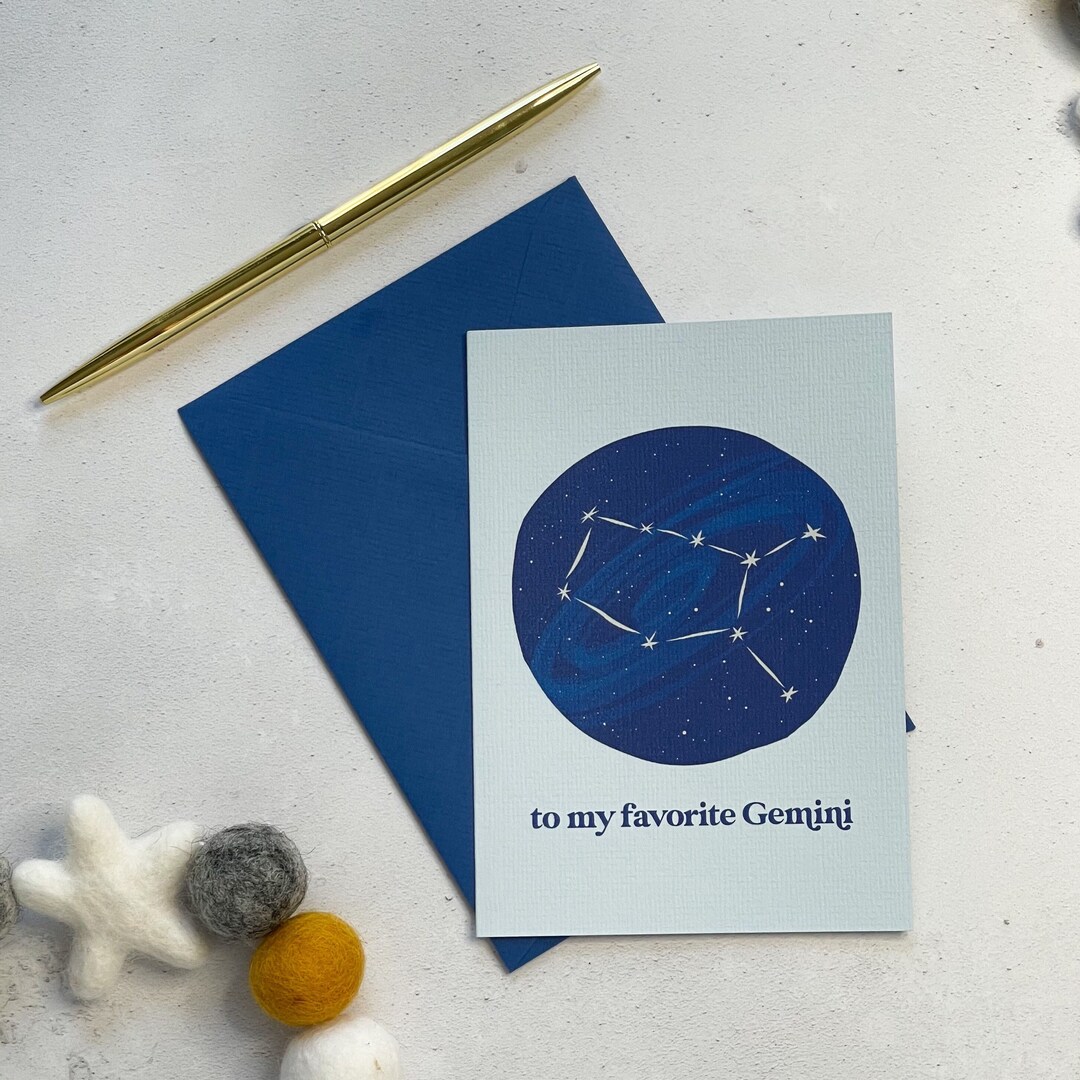 双子座の誕生日カード、星座デザイン - Etsy 日本