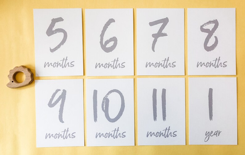 Light Grey Baby Milestone Cards Gender Neutral Baby Milestones Etsy