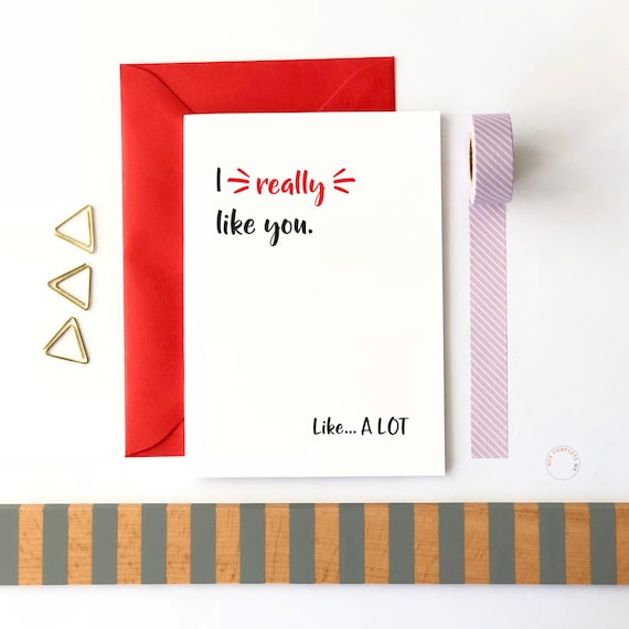 I Really Like You Card New Relationship Card New Couple Card Etsy