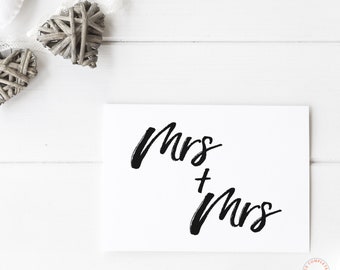 Mrs and Mrs Wedding Card, Mrs and Mrs Card, Lesbian Wedding Card, Same Sex Wedding, Lesbian Card, Lesbian Wedding, LGBT Wedding, Gay Wedding