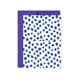 Tarjeta en blanco con puntos azules Lindas tarjetas en blanco Tarjetas de felicitación irlandesas Tarjetas en blanco Tarjeta con estampado azul Tarjeta para cualquier momento Solo porque estoy pensando en ti