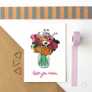 Love you mom card floral mother's day card card for mom mom birthday card mother's day gift get well mom card best mom card loving mom card