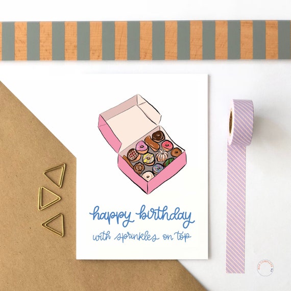 Funny Doughnut Birthday Card - Sweet Birthday Greeting With Sprinkles Design