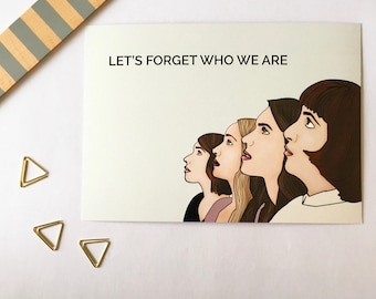 Girls HBO Let&#39;s Forget Who We Are Hannah Horvath Girls Quote Quote Print Wall Decor 5x7 Art Print TV Show Poster Elijah Krantz Girls Gifts