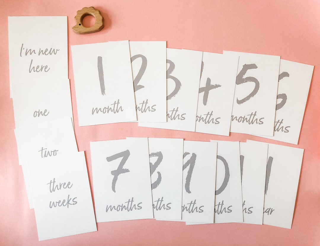 Light Grey Baby Milestone Cards Gender Neutral Baby Milestones Baby ...