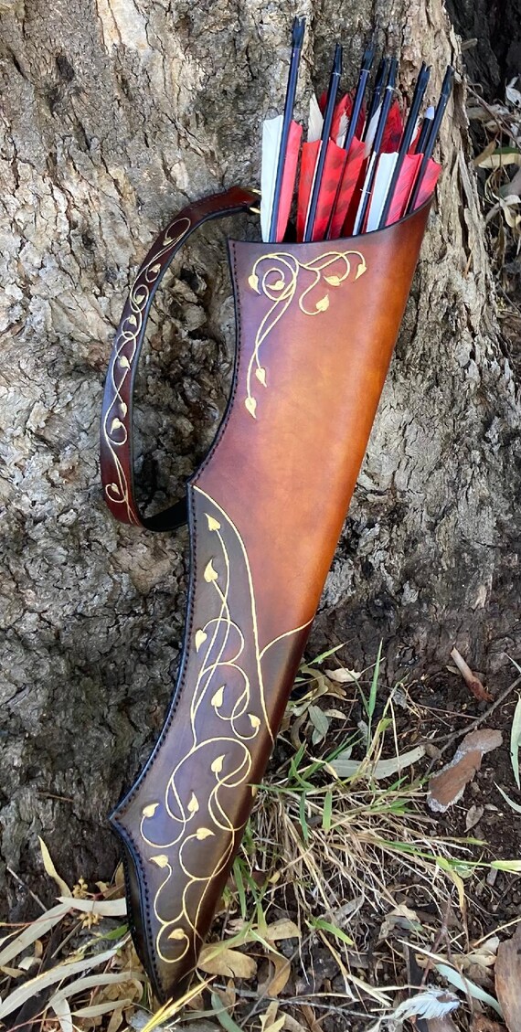 Carquois De Dos En Cuir Véritable Pour Tir à L'arc - Chasse & Tradition - Neuf Sous Emballage