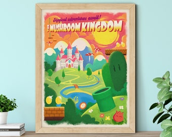 Reisposter Mushroom Kingdom (Super Mario Brothers)
