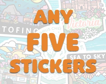 Beliebige FÜNF Sticker