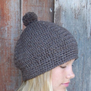Crochet beret, slouchy hat, or beanie with pompom, custom